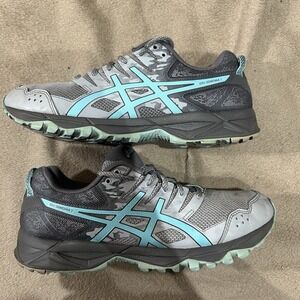 ASICS Gel-Sonoma 3 Womens Size 9 Trail Running Shoes Grey Teal Aqua Camo T774N